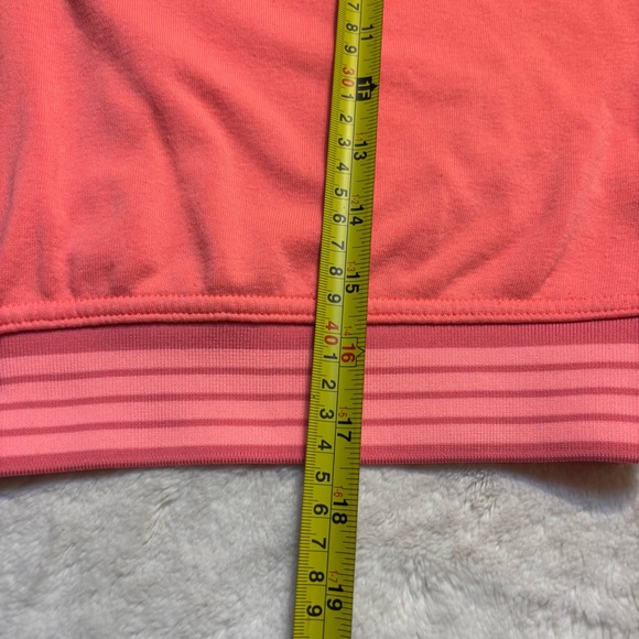 Free People Movement Hoodie XS Grand Slam Coral Pink Cropped V-Neck Ribbed Trim - Picture 13 of 15